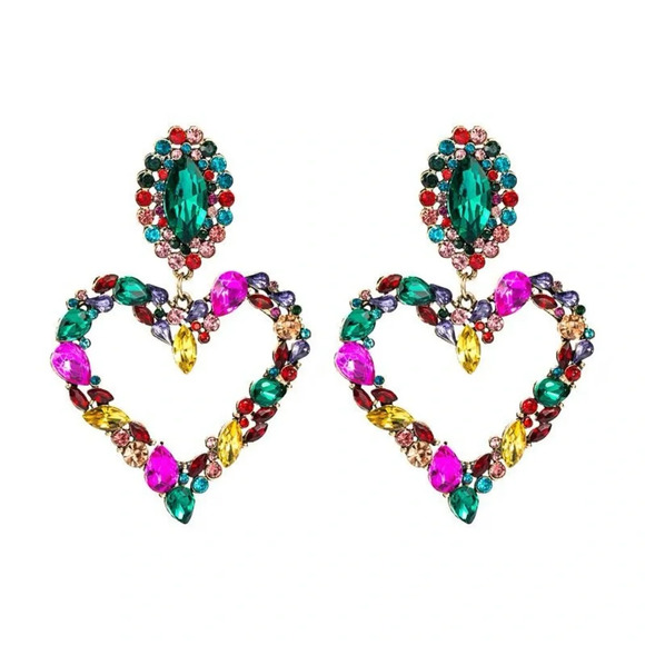 Dazzled gem statement earrings - Picture 3 of 6